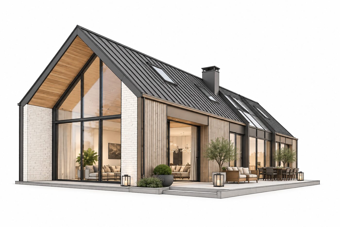 3D-model van de schuurwoning uit het BIM-programma